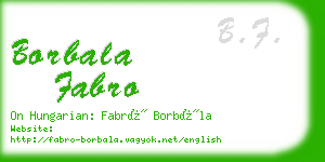 borbala fabro business card